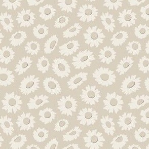 daisies - bone beige _ creamy white _ khaki brown - neutral ditsy baby floral