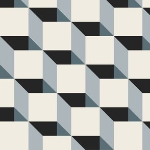 folds - creamy white _ french grey _ marble blue _ raisin black - optical geometric