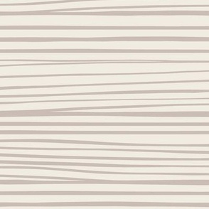Hand Drawn Horizontal Stripes | Creamy White, Silver Rust | Contemporary Blush