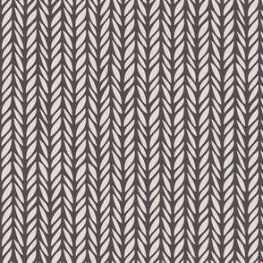 herringbone - creamy white _ purple brown - cozy knit stripe