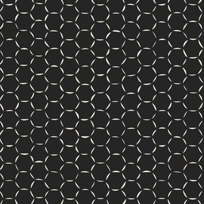 hexagons - creamy white _ raisin black - black and white honeycomb