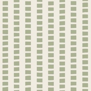 interrupted stripes - creamy white _ light sage green _ - simple geometric 