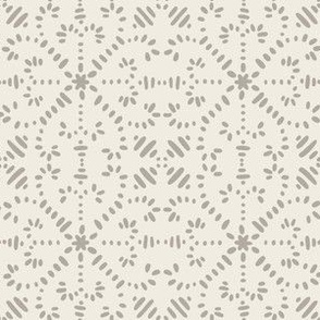 intertwined - cloudy silver taupe _ creamy white - neutral geometric tile