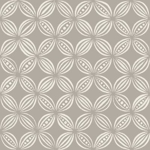 peas pods - cloudy silver _ creamy white - neutral grey vintage geometric