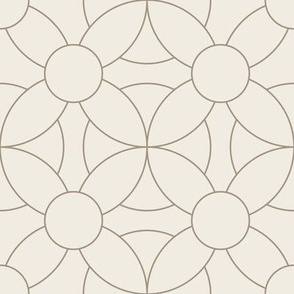 retro circles - creamy white _ khaki brown  - simple minimal tile