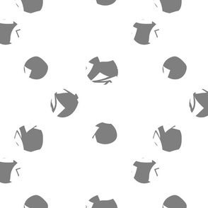 L Partly Rose - Black and White Polka Dots - Black Dots on White arrange in Grid (Rhombus Mesh Square Lozenge Crisscross Lattice Jester Argyle Check Diamond Chain Link) - Mid Century Modern inspired (MOD) - Modern Vintage