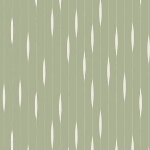 contemporary stripe - creamy white _ light sage green - modern vertical stripes