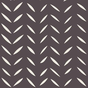 herringbone 02 - creamy white _ purple brown - chevron stripe