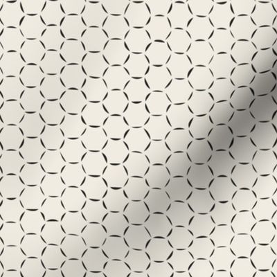 hexagons - creamy white _ raisin black 02 - black and white  honeycomb geometric