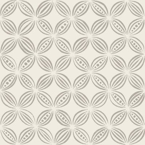 peas pods - cloudy silver _ creamy white 02 - warm neutral vintage geometric