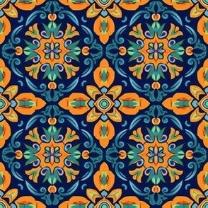 Orange Blue Mexican Inspired