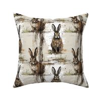Rustic Weathered Wood Jackrabbit Western Country Cabin Lodge Old West Southwest Chipping Paint Barnwood