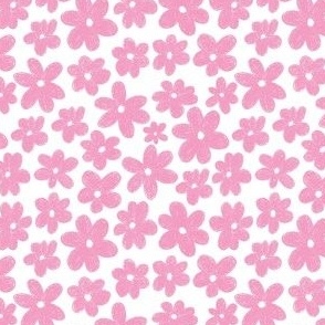 Pink Crayon Fabric, Wallpaper and Home Decor