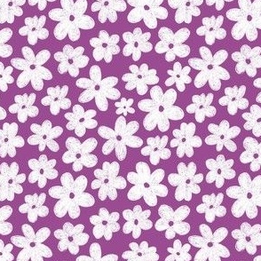 (small) kodomo crayon white flowers on purple