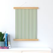 1/2” Vertical Ivory and Seaweed Green Stripes