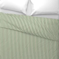 1/2” Vertical Ivory and Seaweed Green Stripes