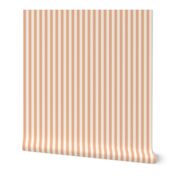 1/2” Vertical Stripes Salmon and Ivory