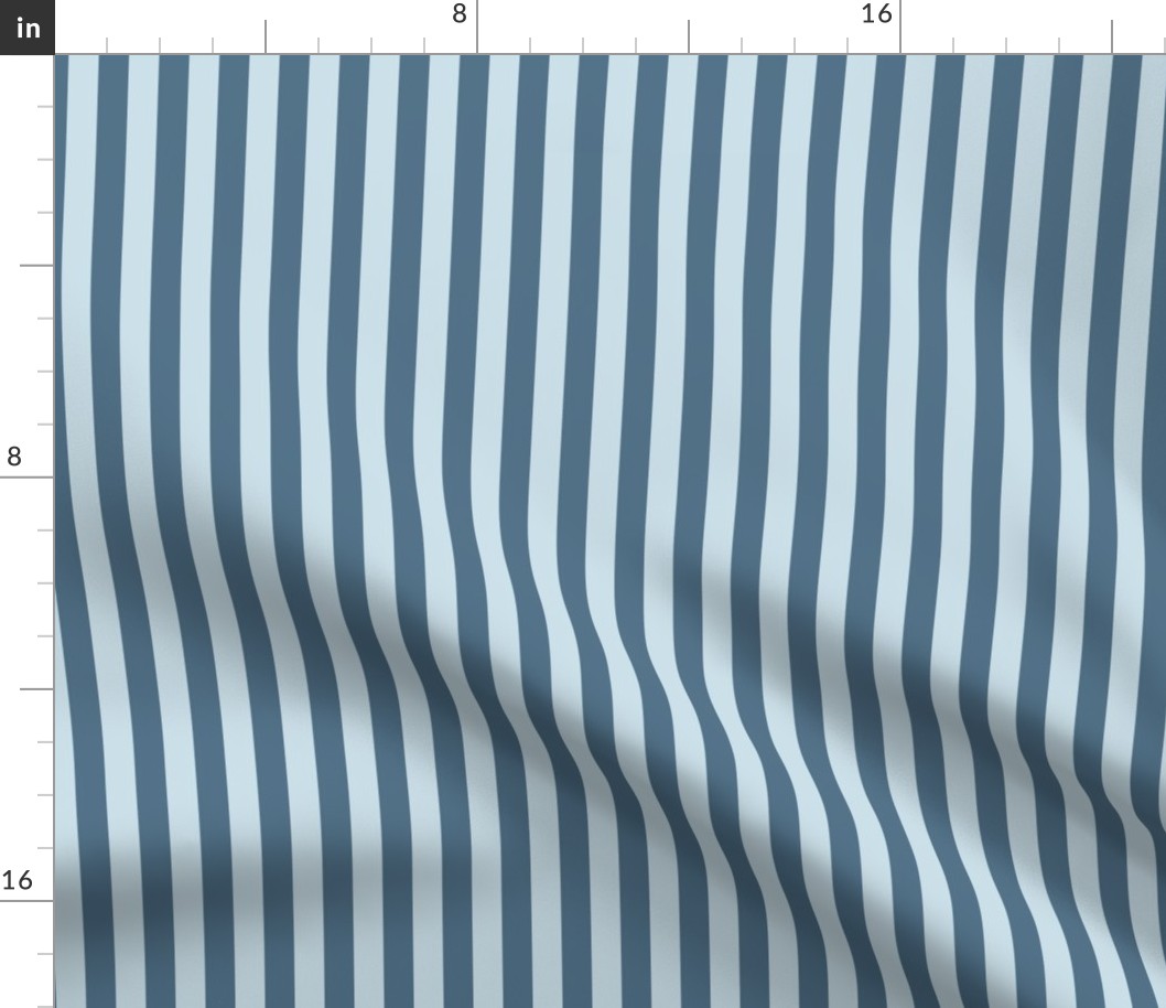 1/2” Wide Vertical Stripes, Admiral Blue/Baby Blue