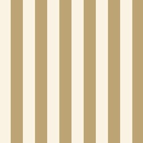 1/2” Wide Vertical Stripe Khaki and Ivory