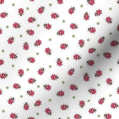 Ladybug Polka Dots on White