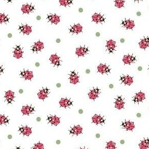 Ladybug Polka Dots on White