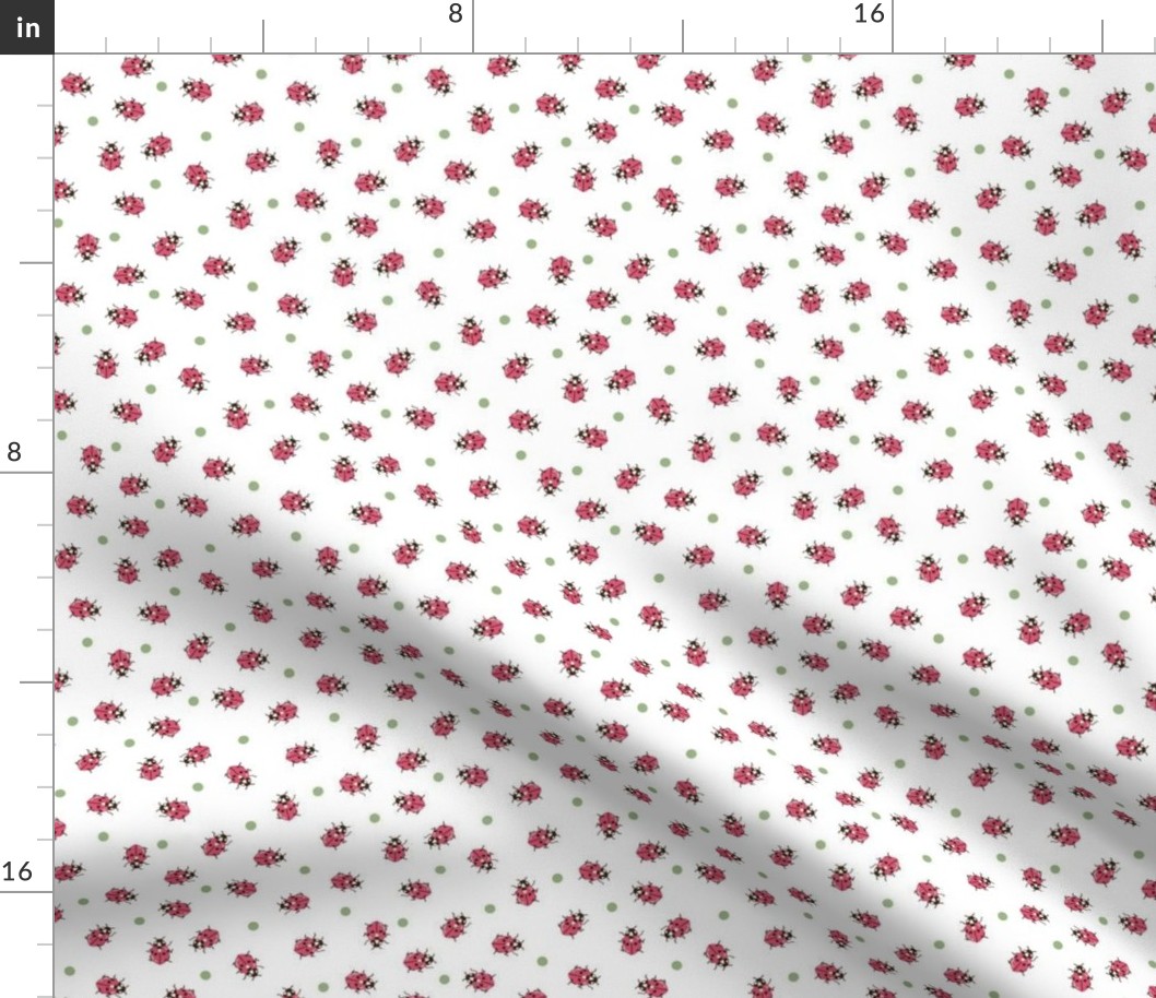 Ladybug Polka Dots on White