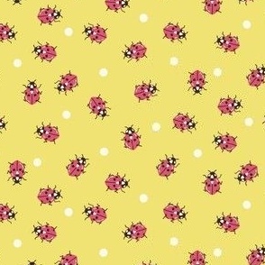Ladybug Polka Dots on Sunshine Yellow