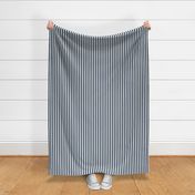 1/2” Wide Vertical Stripes, Navy Blue and White