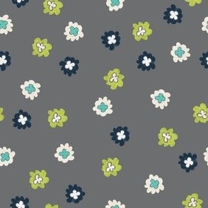 Ditsy Floral - Blue Green Gray