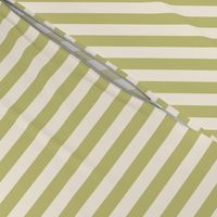 1/2” Vertical Stripes, Dill Green and Ivory