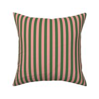1/2” Vertical Stripes, Candy Pink and Sap Green
