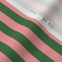 1/2” Vertical Stripes, Candy Pink and Sap Green