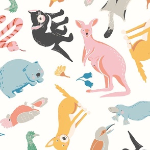 Cute Kids Australian Animals Print