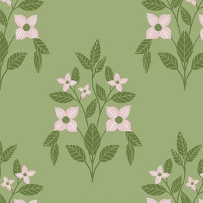 Pink and Green Dogwood motifs for homedecor