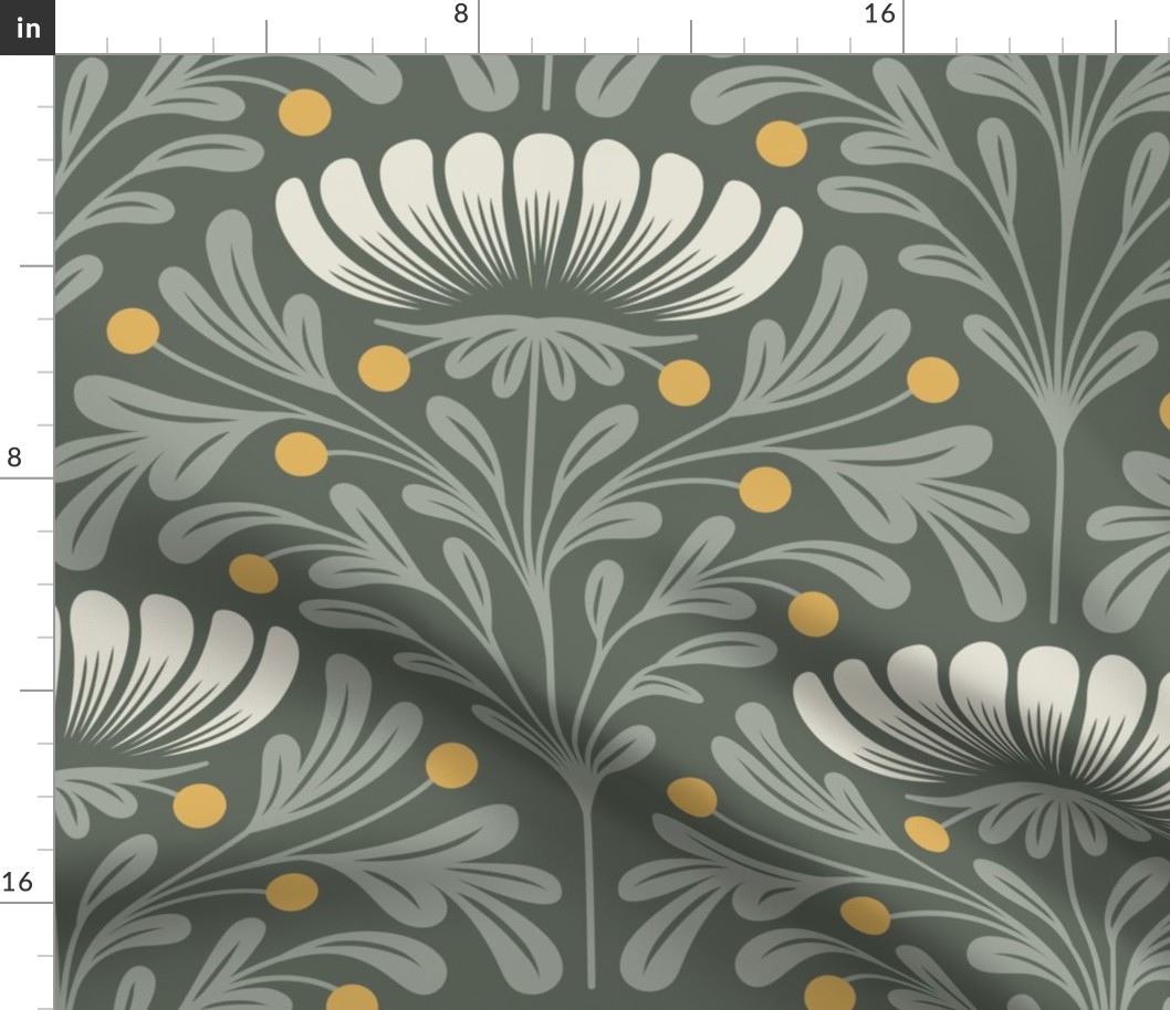 2829 F Extra large - art deco flowers