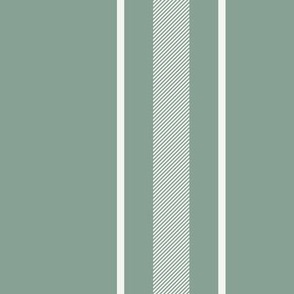 (L) Three Holiday Stripes in granite green L scale