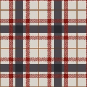 (L) Christmas Tartan in beige and red Large scale