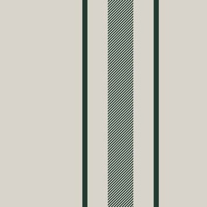 (L) Three Holiday Stripes in beige and green L scale