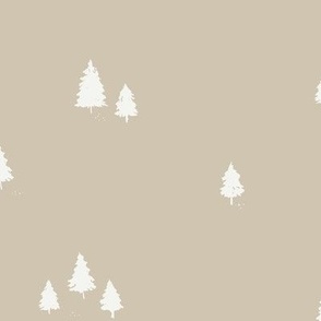 (L) winter trees onfog beige Large scale