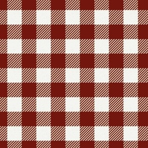 (M) xmas check in red Medium scale