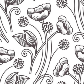 2832 E Large - hand drawn wildflowers  