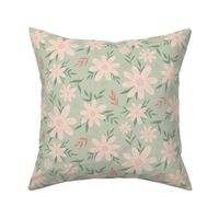 Neutral Flower Mint Spring Florals Medium