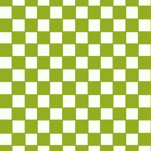 Checkerboard Pattern/Check - Green and Ivory 