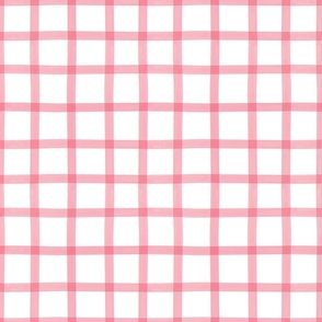 Watercolour Windowpane Gingham Check-2" Grid-Sweet 60 Pink-Grand Budapest Palette