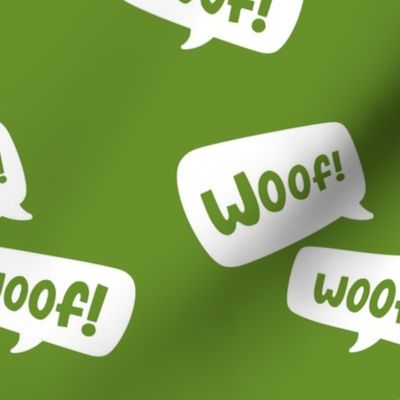 green woof speech bubble / large