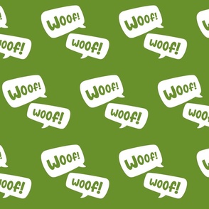 green woof speech bubble / large