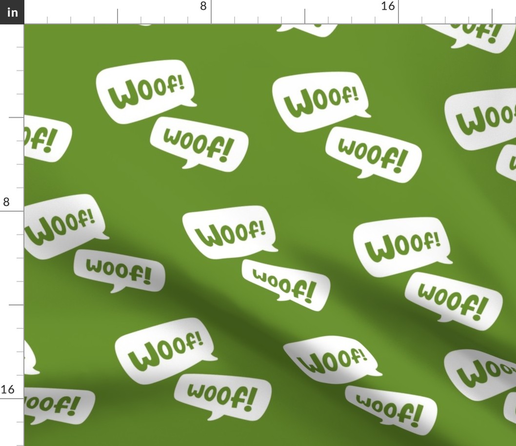 green woof speech bubble / large