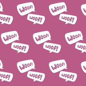 pink woof speech bubble / large