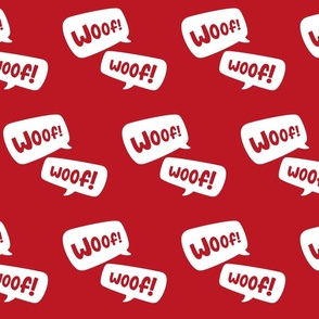 red woof speech bubble / large