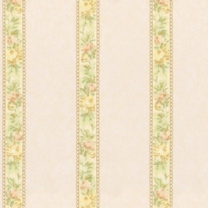 traditional floral stripe in ivory and beige 